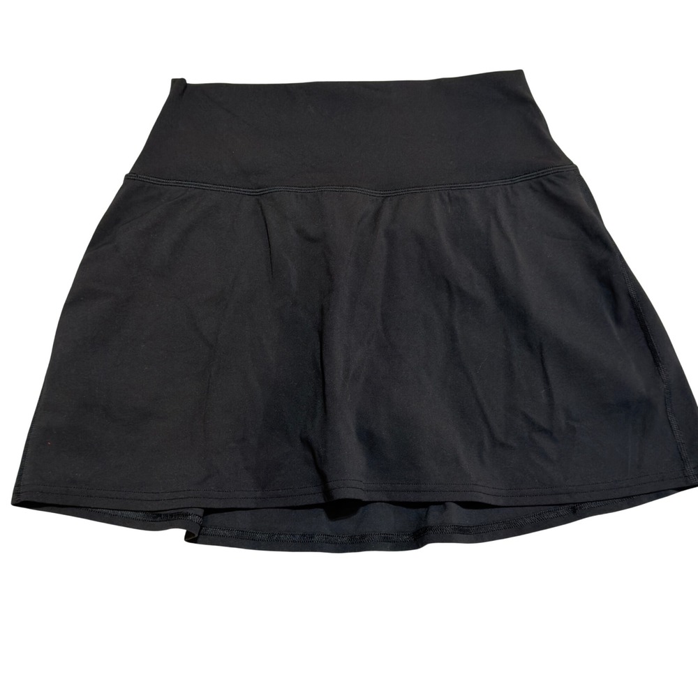 Lululemon Court Rival Skirt Women 8 Black Polyester High Rise Skort Athleisure